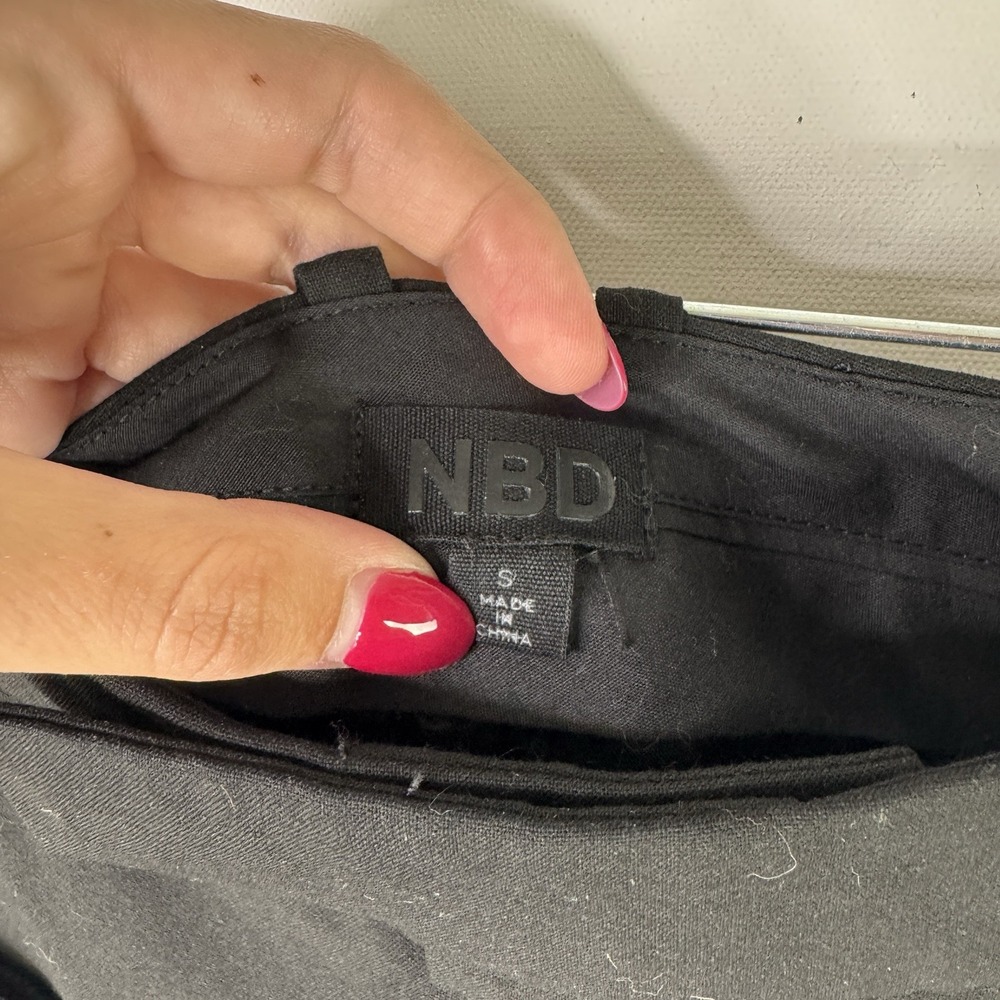 NBD Revolve Black Pleated Asymmetrical Y2K Goth Dark Academia Mini Skirt SMALL - Picture 4 of 13